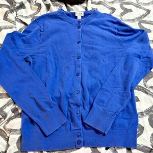 J. Crew Vibrant Royal Blue Crew Neck Button Women's Long sleeve Cardigan